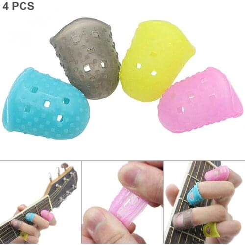 SLADE 4 in 1 Fingertip Protector Silicone Guitar Fingerstall Guitar Ukulele String Finger Guard High Quality Guitar Parts