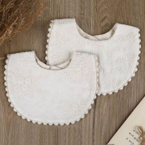 Newborn Baby Boys Girls Embroidery Saliva Towel Kids Toddler Feeding Burp Cloth Cotton Bib Scarf