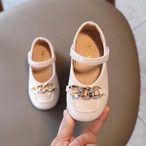 Fashion Metal Little Girl Dance Princess Leather Baby Shoes For ChildrenS School Shoes For Kids Dress Flats Shoes 2 3 8 12 Year