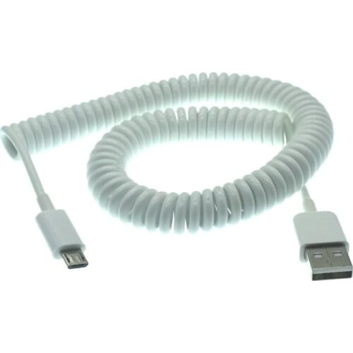 USB 2.0 to Micro USB Spring Data Cable Spiral Coiled 5 Pin Adaptor Digital USB Data Charging Cables Connector USB Charger Cable