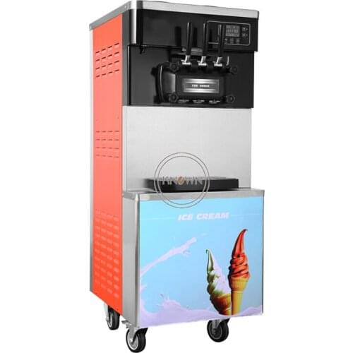 Vertical Ice Cream Machine 3 Flavors Soft Serve Ice Cream Maker Stainless Steel Ice Cream Making Machine Price