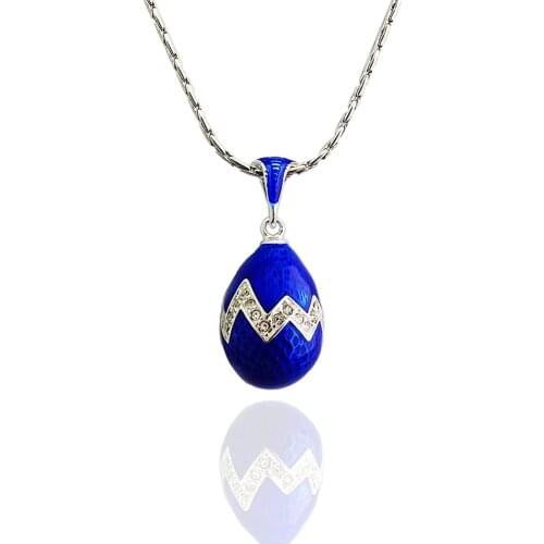 YAFFIL Easter Vintage Egg Crystal Pendant Women 2018 Classic Brass Pendant Necklace Enamel Handmade Gift To Women Girls