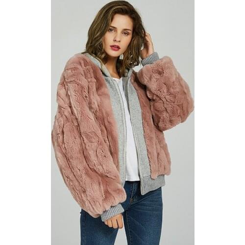 Rabbit Rex Clothes 2020 Two Side Wear Parka Real Fur Winter Coat Women Manteau Femme 9001 YY2232