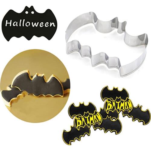 1pc Metal 3D Bat Shape Cookie Cutter, Bat Biscuit Embossing Mould Cake Mold Kitchen Accessory Baking Pastry tool Home