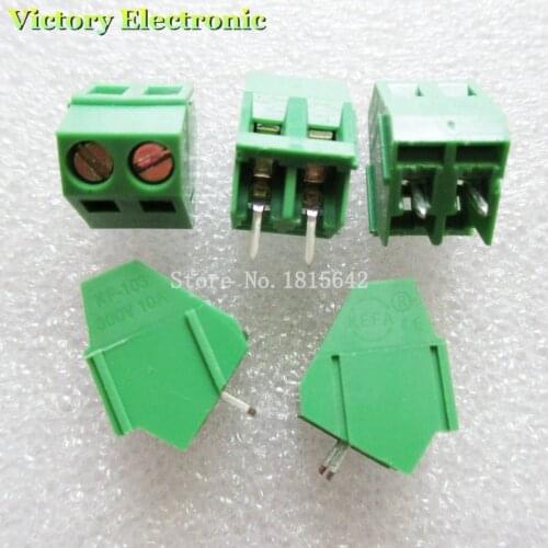 10PCS/LOT KF103-5.08-2P KF103-2P 300V 10A Screw 2Pin 5.08mm Straight Pin PCB Screw Block 22-12A WG