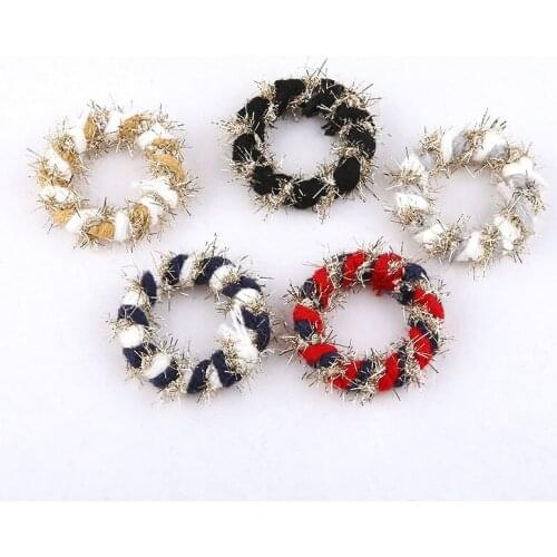 10pcs Christmas Earrings For Women ladies Cotton Thread Braided Gold Silk Hollow Ring Circle Earrings Girls Jewelry Accessories