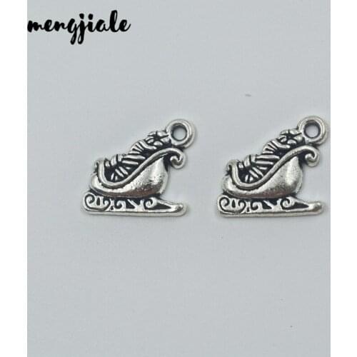15Pcs Antique Silver Color Metal Alloy Vintage Skating Shoes Charms For Jewelry making 19*18mm