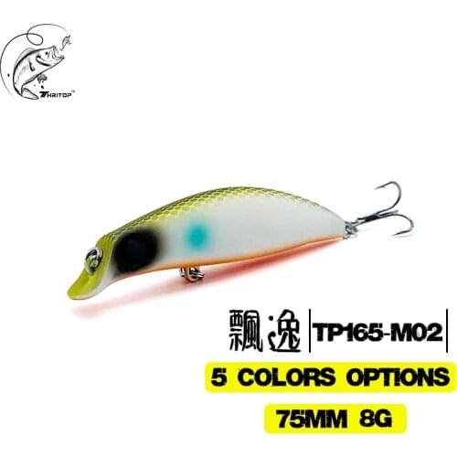 2021 New Minnow Bait Hard Lure TP165 High Quality Hooks 8G 75MM 5 Colors Floating Fishing Lures Bass pike Carp Fishing Tackles