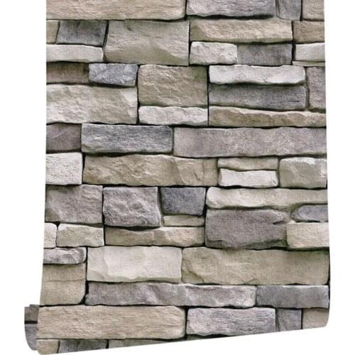 3D Faux Textured Stone Removable Contact Paper Self Adhesive Stone Peel And Stick Wallpaper Wall Look Rustic Brick Papers