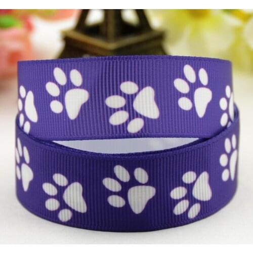 7/8'' 22mm,1" 25mm,1-1/2" 38mm,3" 75mm Dog paw Cartoon Character printed Grosgrain Ribbon party decoration X-01185 10 Yards