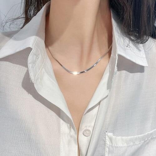 925 Sterling Silver Adjustable Size Necklace For Women Trendy Simple Pendant Tassel Clavicle Chain Party Jewelry Gift dz454