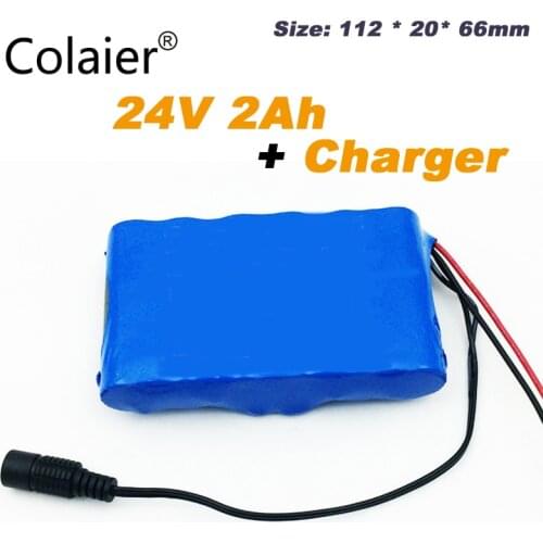 Colaier 24V 2Ah 6S1P Battery Pack 25.2V 18650 Battery 2000mAh Rechargeable Battery For GPS Navigator/Golf Car/Electric Bike