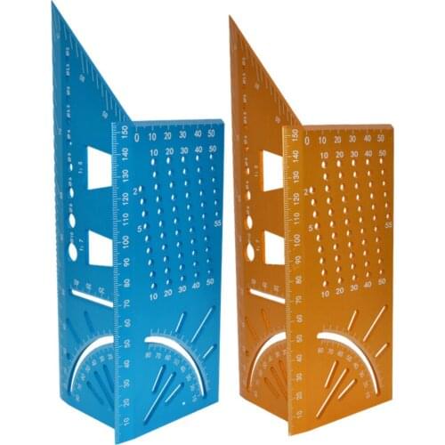 Aluminum Alloy Carpenter Marking Miter Gauge Angle Bevel Dovetail Template Drill Guide Horizontal Angle Woodworking Scribe Tool