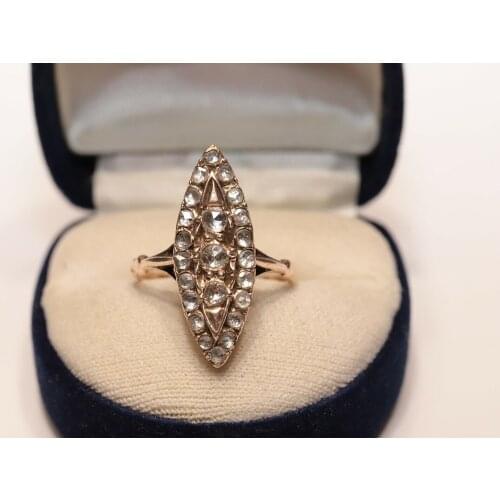 ANTIQUE OTTOMAN 8K GOLD NATURAL ROSE CUT DIAMOND DECORATED PRETTY RING