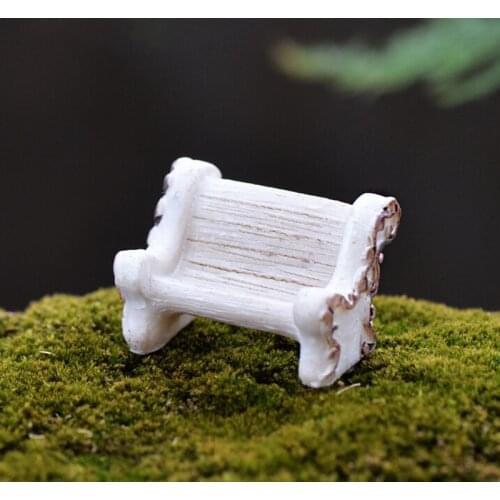 White Chair Miniature figures decorative mini fairy garden animal statue Home Desktop Gift Moss ornaments resin craft TNB069