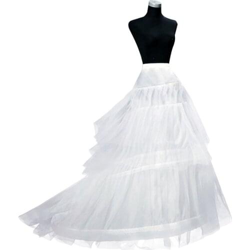 Free Shipping 3 Hoops Mermaid Wedding Dresses Petticoat Crinoline Slips Underskirts for Train Dresses In Stock