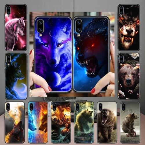 Bear Grizzlies Wolf Ferocious Beast Phone case For Huawei Honor 6 7 8 9 10 10i 20 A C X Lite Pro Play black art hoesjes fashion