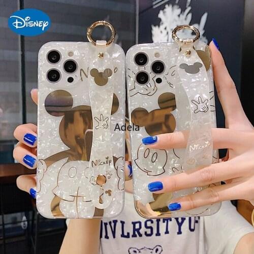 DISNEY 2021 New Fashion Shell Pattern Mickey Mobile Phone Case for iPhone 12 XR XS SE Luxury Full Cover Case zz0421-7