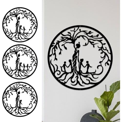 Tree Of Life Mother And Child Mural Family Art Outdoor Decoration Pendant Wall Hanging Metal Decoration Improved