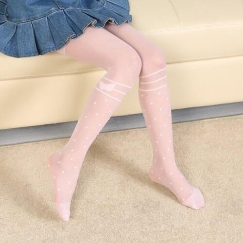 Children Pantyhose Girls Tights with Bow Tights Kids Dance Ballet Stocking Summer Thin Anti-Mosquito Girls Clothing