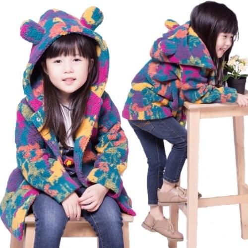 2020 spring autumn Girls Kids Boys Plus velvet thicker long camouflage coat comfortable cute baby Clothes Children Clothing 20W