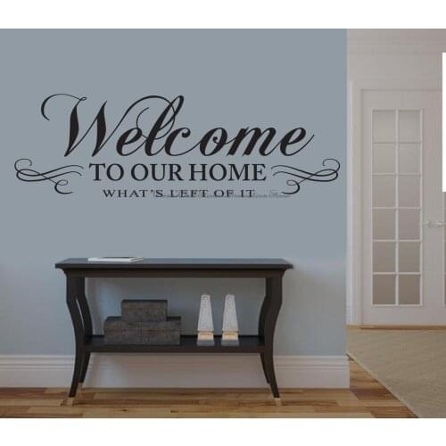 Welcome to our home wall stickers living room decoration corridor kitchen home decoration vinyl decal holiday decoration gifts26