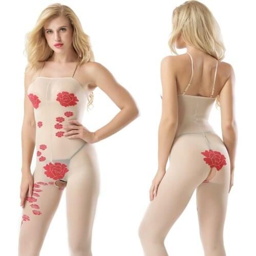 Hot babydoll Sexy Body stocking Erotic sling lingerie tight grenadine porno catsuit Open crotch perspective bodysuits teddy