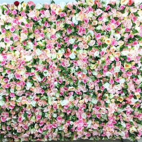 SPR 10pcs/lot Artificial silk rose flower wall with green wedding backdrop arrangement decoration flower wedding centerpiece