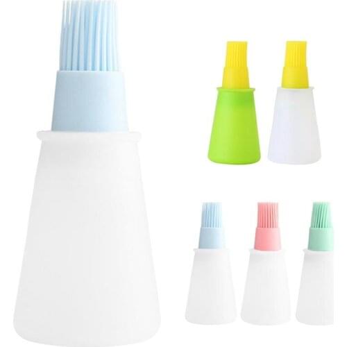 Kapmore 1pc Oil Bottle Brush Creative Refillable Silicone Sauce Bottle Brush Baking Brush BBQ Tools Accessories Kitchen Tools