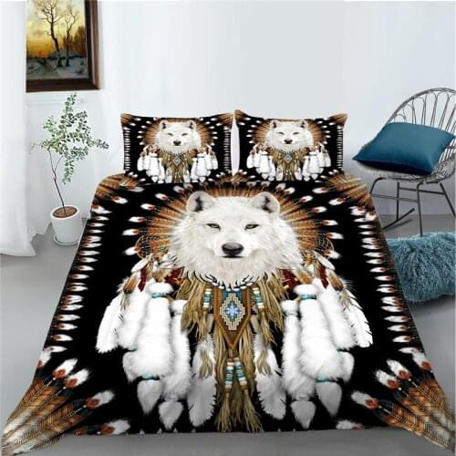 3D Bedding Set Luxury Duvet Cover Set Queen Size Wolf Printed King Full Double Single Bedroom Decor Home Textile