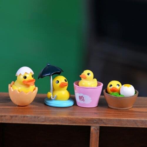 Small Cartoon Duck Miniature Micro Fairy Garden Miniatures Decoration Dollhouse Ornament Figures Toys DIY Aquarium Accessories