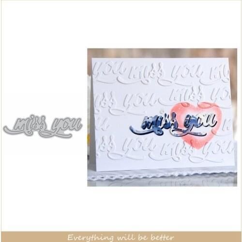 Miss You Letter Sentence Words Alphabet Metal Cutting Dies For Scrapbook Crafts Decorate Cards Embossing Paper 2020 New Stencils