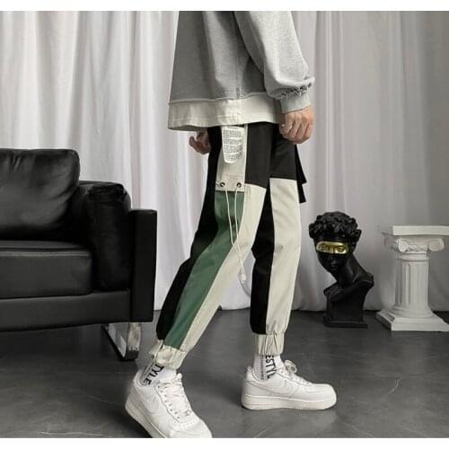2021 Autumn Streetwear Sports Trousers Man Fashion Patchwork Casual Pants Hip Hop Korean Style New Clothing Bottoms
