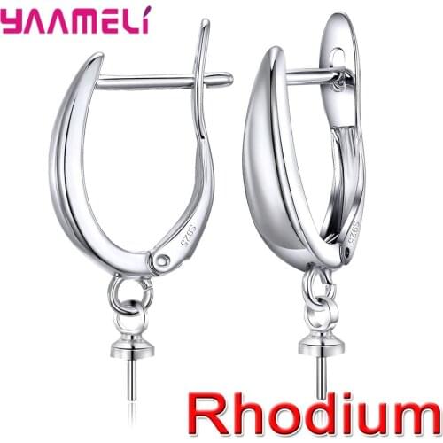 Top Sale 925 Sterling Silver Earwires Amazing Quality DIY Jewelry Findings Earrings Connector Bails fit Bead Crystal Pearl Stone