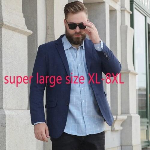 New Arrival Suepr Large Men Casual Suit Autumn Coat Handsome Young Single Breasted Blazers Men Suits Plus Size XL-5XL6XL 7XL 8XL