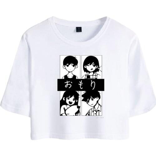 Omori print autumn Spring Summer Holiday youthful vitality Women/girl sexy bare midriff Kawaii Style