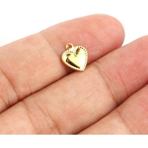 20pcs/lot 10*8mm Love Heart Pendants Sweetheart Lace Charms Supplies for DIY Jewelry Making Necklace Earring Accessories HXD