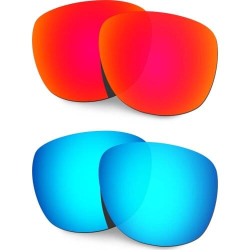 HKUCO Polarized Replacement Lenses For Trillbe X Sunglasses Red/Blue 2 Pairs