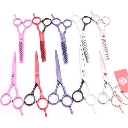 2Pcs 1013Z 5.5'' 16cm Purple Dragon Professional Hairdressing Scissors 440C Thinning / Cutting Shears Hair Scissors Styling Tool