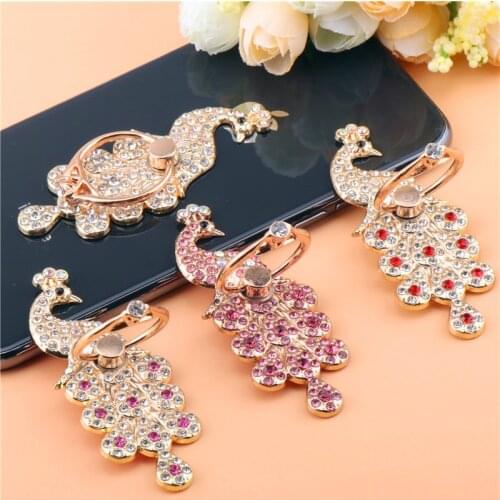 Diamond peacock luxury Phone Holder Universal Stand Mount Support for iPhone XS XIAOMI Samsung flexible holder