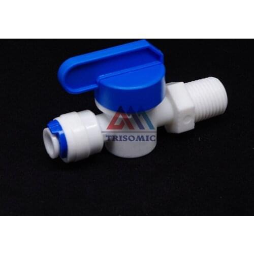 1/4" Inline Quick Fitting,1/4" male thread Ball Valve Quick Fitting Connection Aquarium RO Water Filter Reverse Osmosis System