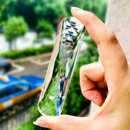 10cm Matrix Oval Crystal Lamp Prisms Feng Shui Dowsing Pendant Glass Suncatcher Home Decoration Living Room Lighting Accessories