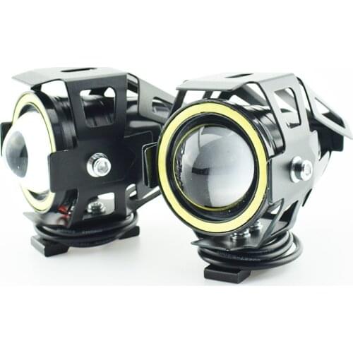 Motorcycle Headlight 125W Motorbike Spotlight 12V U7 LED Moto Driving Spot Head Light HeadLamp Car Work Auxiliary Lighting DRL