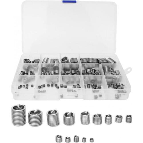 120Pcs/Box M3/M4/M5/M6/M8/M10/M12 Wire Screw Thread Insert Stainless Steel Threaded Bushing Sleeve Helical Thread Repair Insert