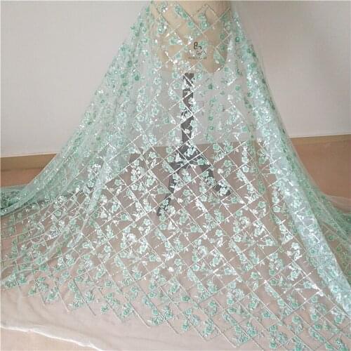 High Quality green Summer Lace Wedding Dress Lace Fabric Mesh Embroidered Lace Fabric DIY Material Width 135cm 130cm 1yard