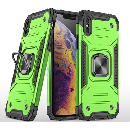 For iPhone X Armor Shockproof Case iPhone Xs Max Drop Protective Defender Magnet Holder Ring Case Cover for iPhone XR
