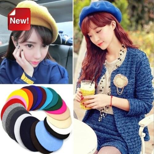 Womens Autumn&winter Soft Warm Wool Classic Berets Felt French Artist Beanies Tam Baggy Hats Ski Caps KH654134 Fashion Design