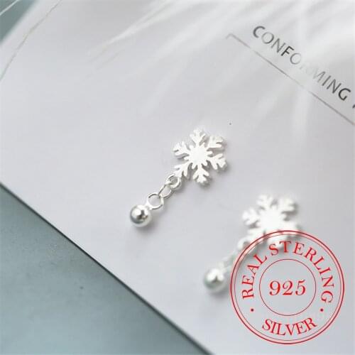 New Arrivals 925 Sterling Silver Snowflake Drop Earrings For Women Fashion Jewelry sterling-silver-jewelry pendientes