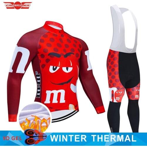 7 colors Winter Cycling Jersey Set MTB Funny Bike Clothing Mens Ropa Ciclismo Thermal Fleece Bicycle Clothes Long Cycling Wear