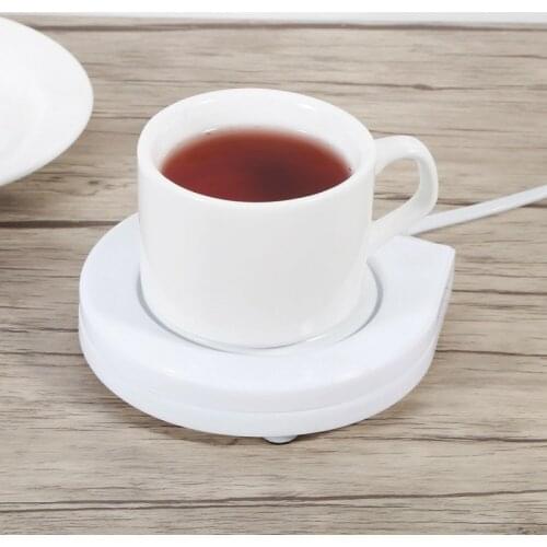 110V White Electric Powered Drink Cup Warmer Pad Heater Pad For Coffee Tea Milk Mug Heat-resistant Simple Drink Coasters US Plug